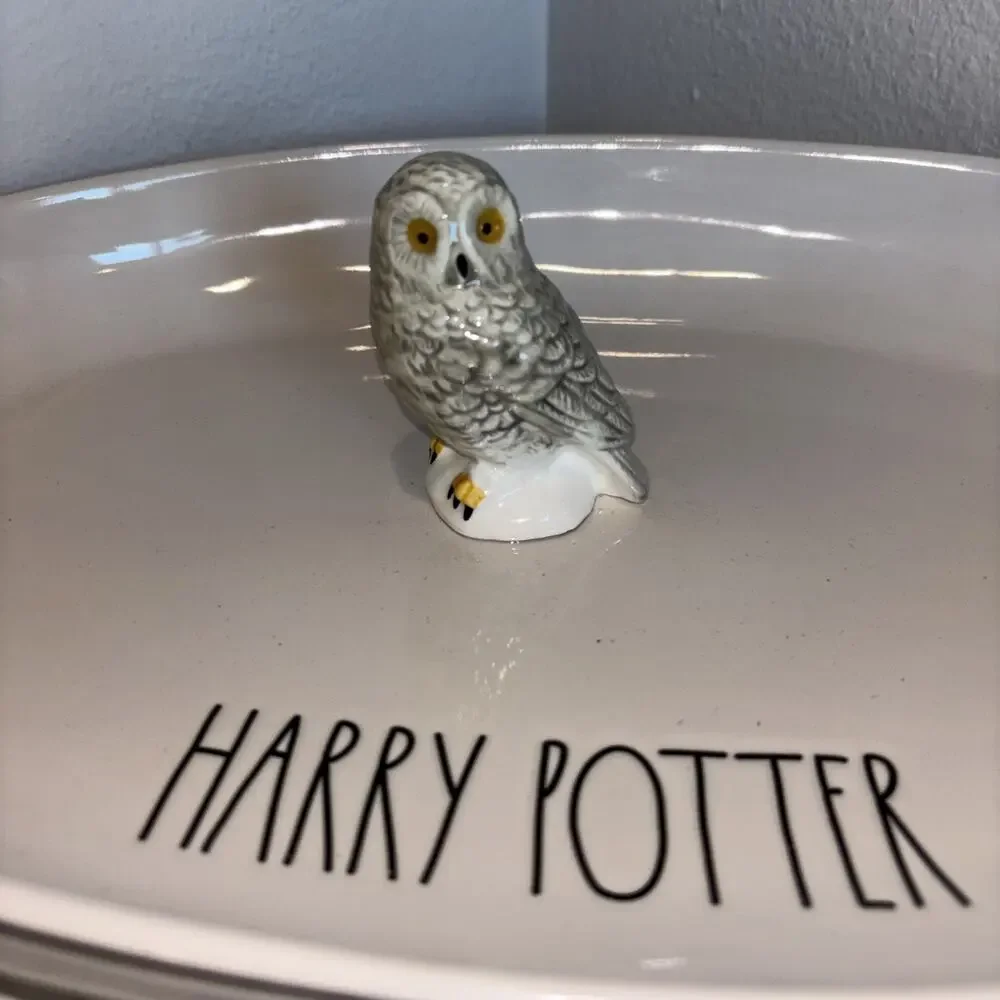 Rae Dunn Harry Potter Hedwig Ceramic Platter Serving Dish Plate Oval Owl NEW